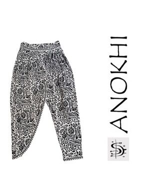 Anokhi Printed High-Rise Button Detail Dhoti Pants